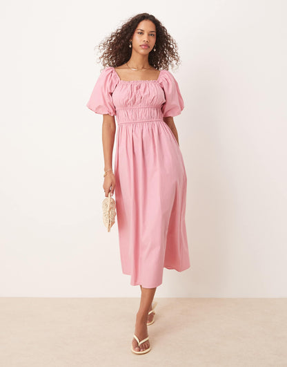 Kurtis Puff Sleeve Midi Dress