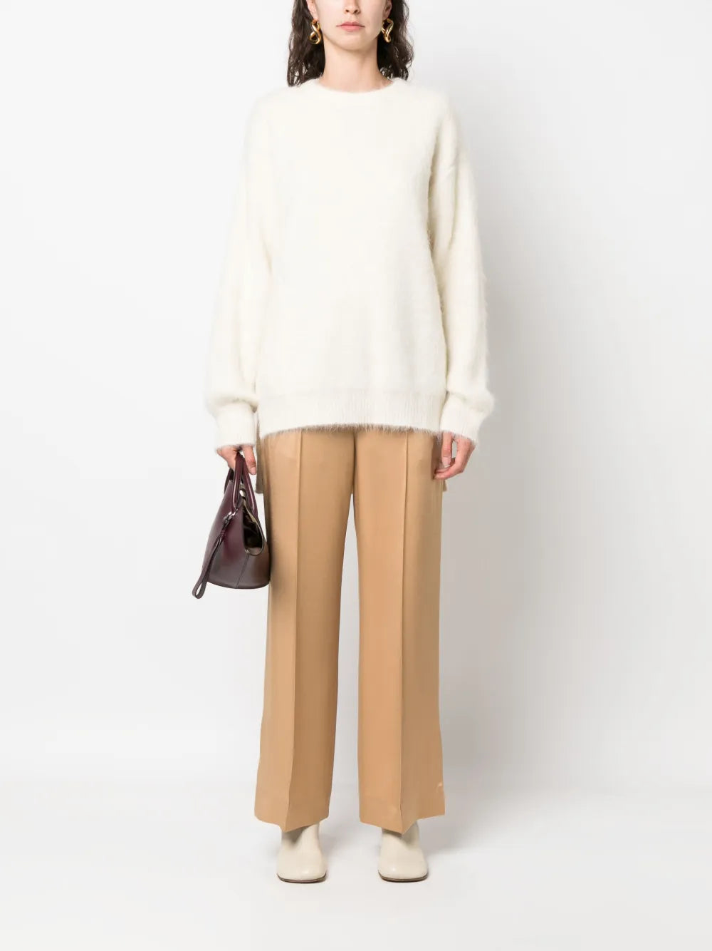 Long-Sleeved Textured-Finish Jumper