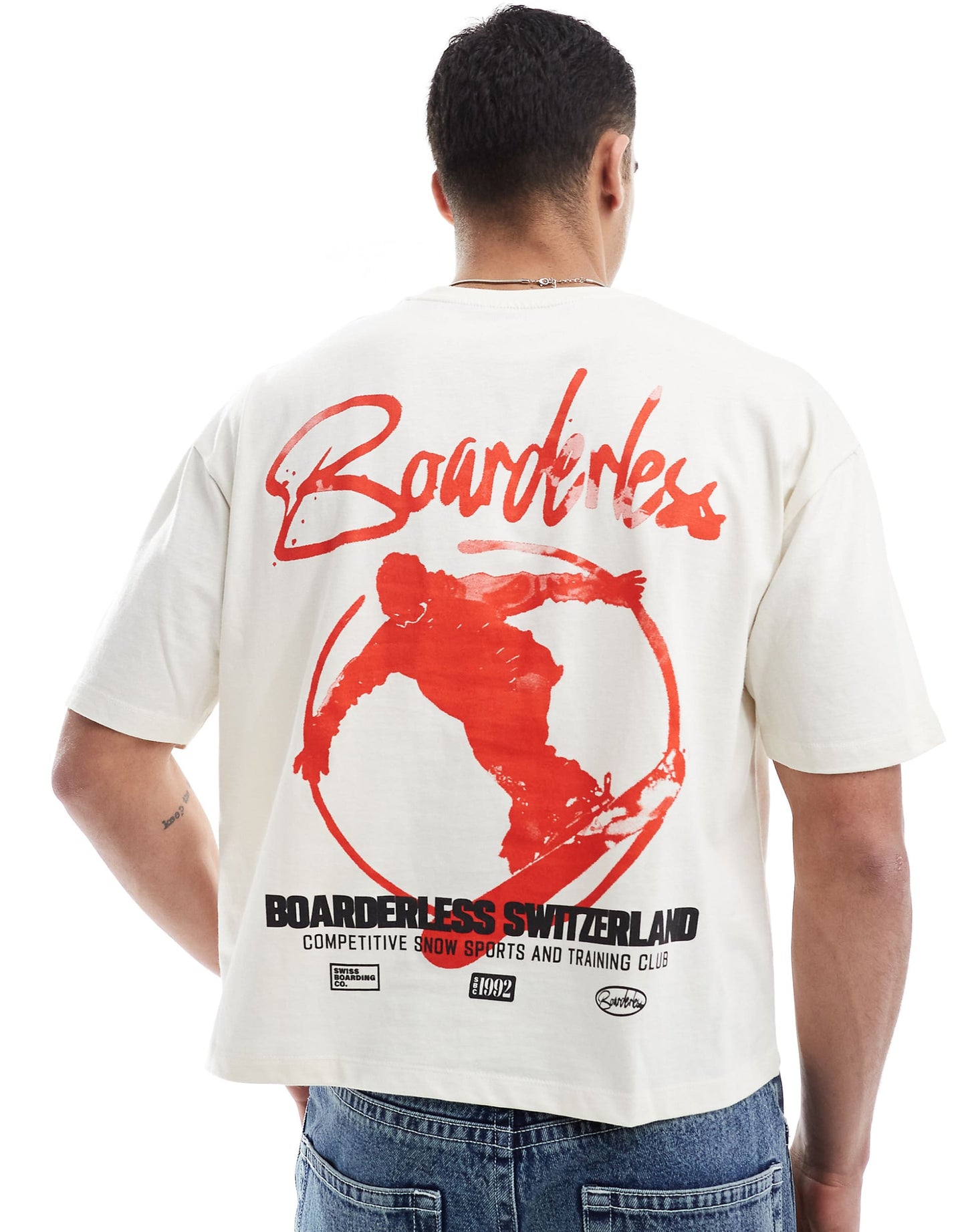 Boxy Oversized T-Shirt With Snowboard Graphic