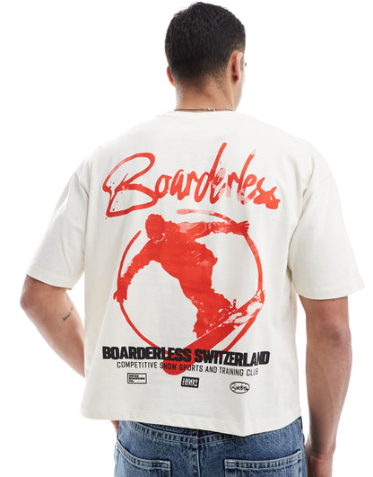 Boxy Oversized T-Shirt With Snowboard Graphic