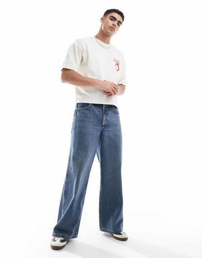 Boxy Oversized T-Shirt With Snowboard Graphic