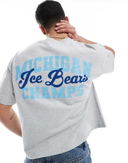 Cropped Oversized T-Shirt With Ski Graphic