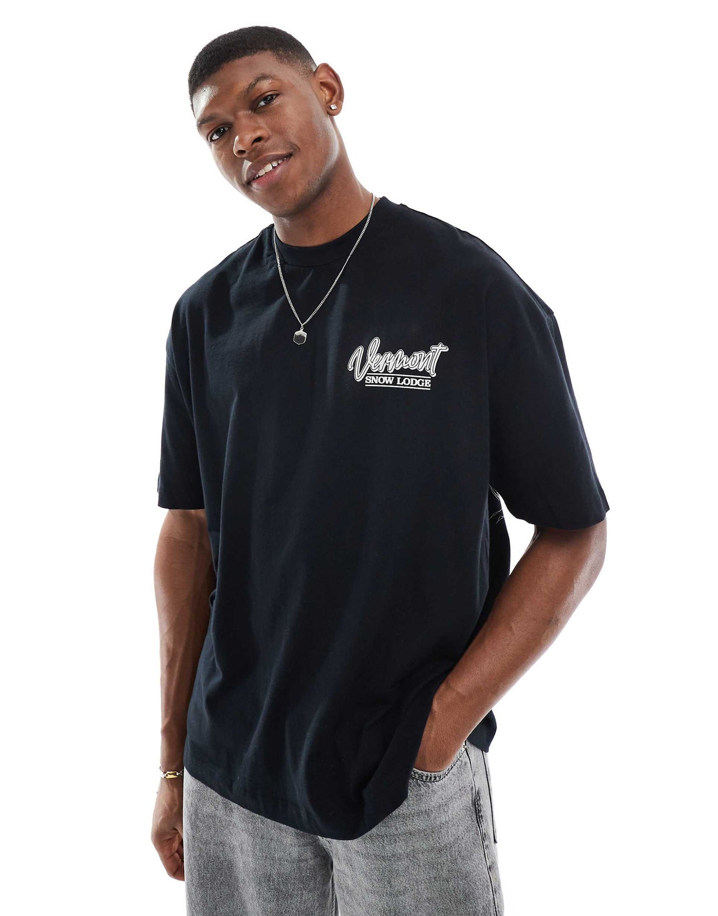 Oversized T-Shirt With Scenic Graphic