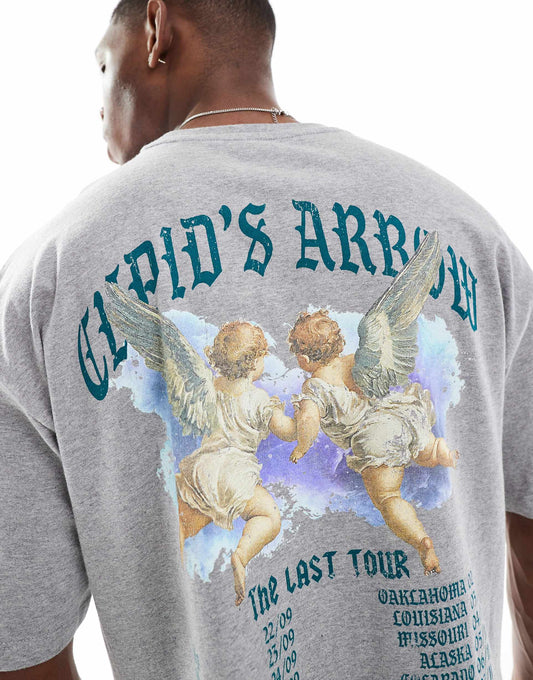 Boxy Oversized T-Shirt With Cherub Graphic