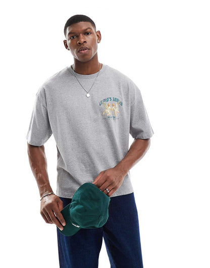 Boxy Oversized T-Shirt With Cherub Graphic