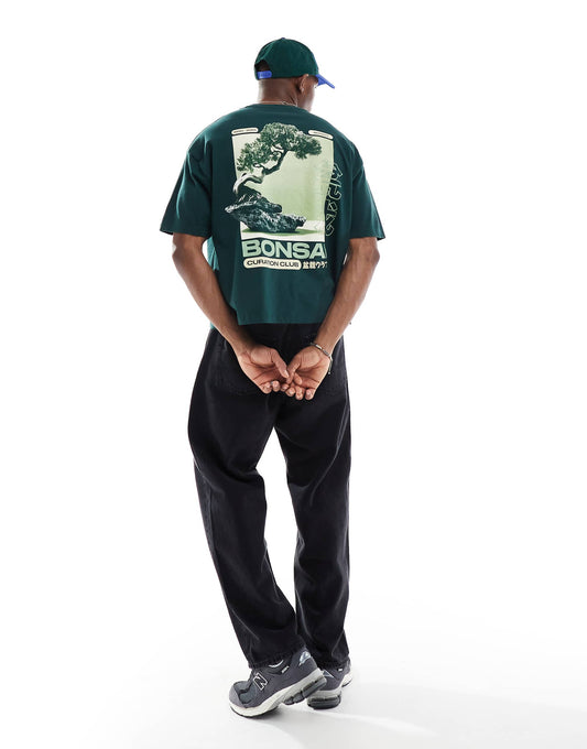 Boxy Oversized T-Shirt With Bonsai Graphic