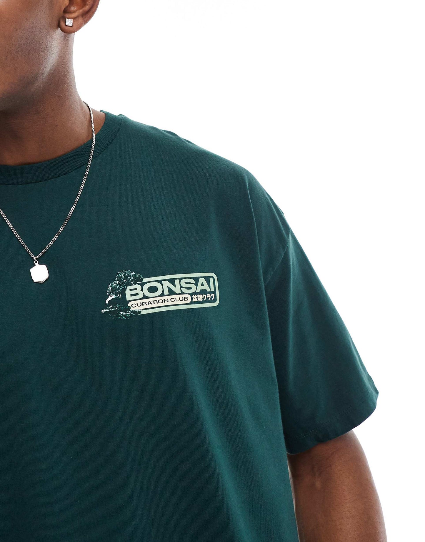 Boxy Oversized T-Shirt With Bonsai Graphic