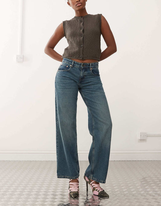 Parallel Leg Low Rise Jeans