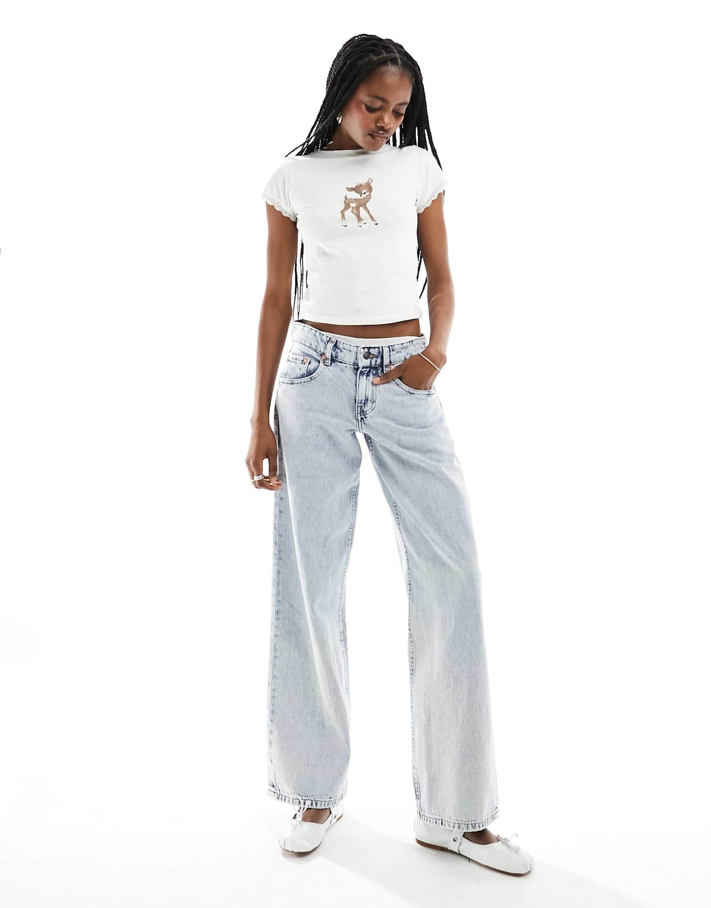 Parallel Leg Low Rise Jeans