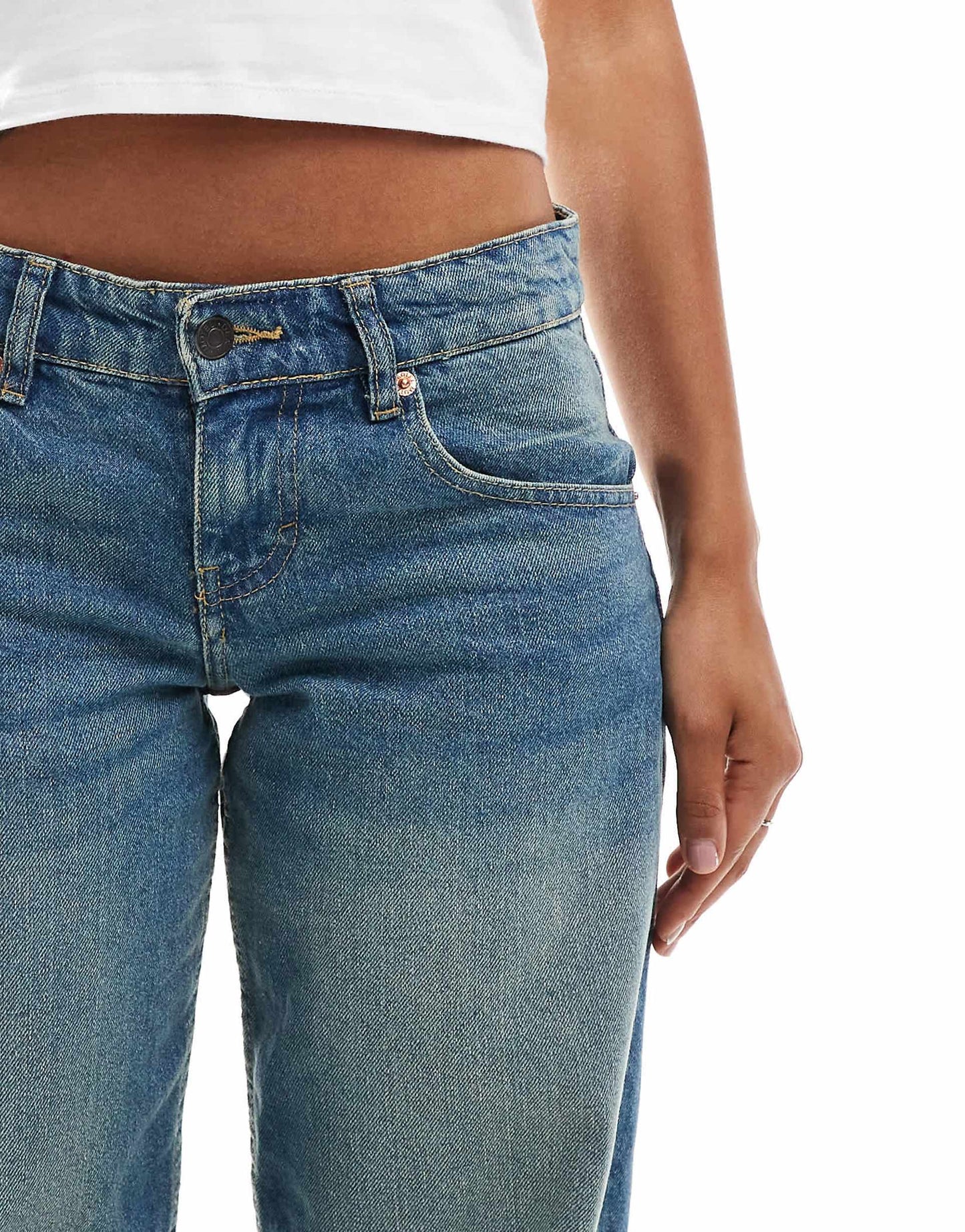 Parallel Leg Low Rise Jeans