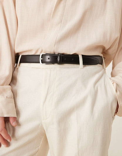 Leather Silver Buckle Belt