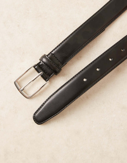 Leather Silver Buckle Belt