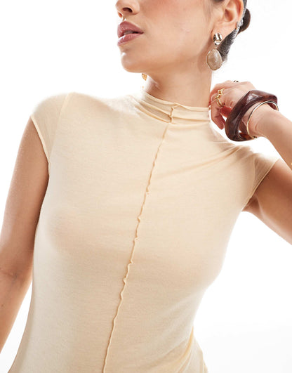 Sheer Slim Fit Ribbed T-Shirt