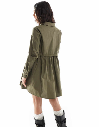 Long Sleeve Smock Shirt Dress