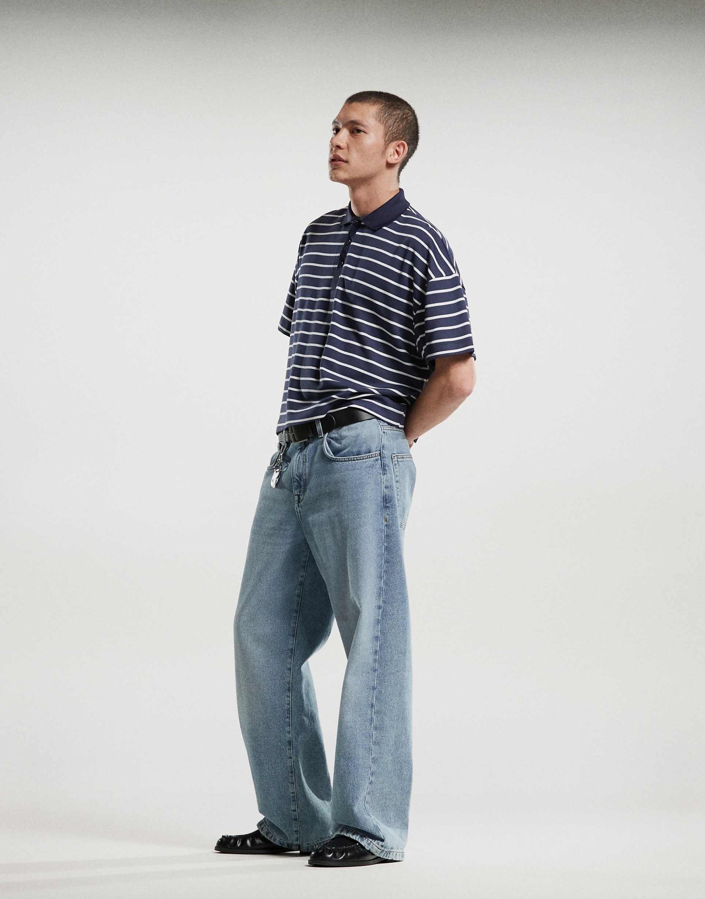 Oversized Crop Dropped Shoulder Polo