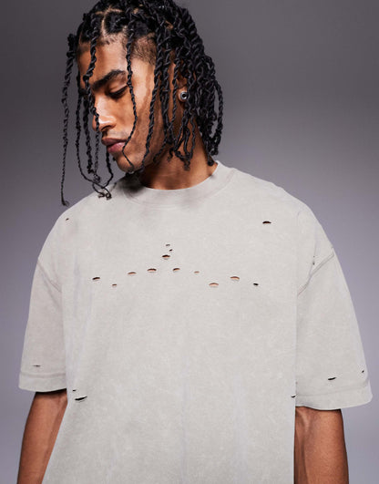 Oversized Boxy Heavyweight Washed T-Shirt 220Gsm