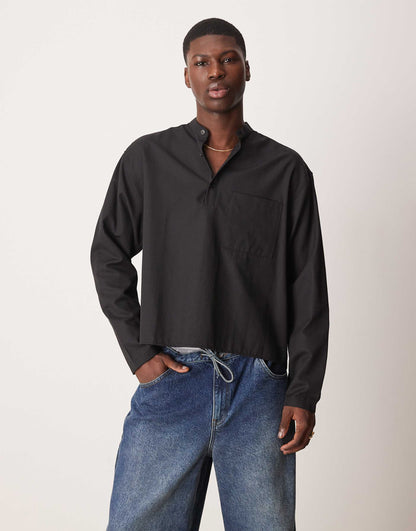 Oversized Boxy Overhead Grandad Shirt