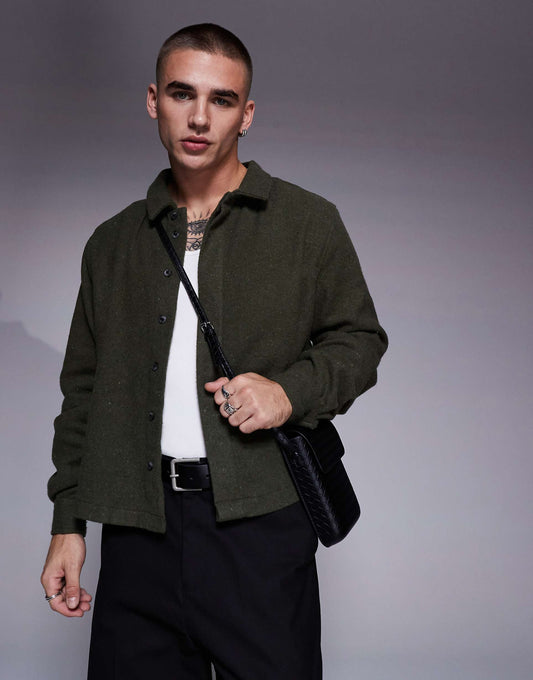 Brushed Relaxed Cropped Shirt