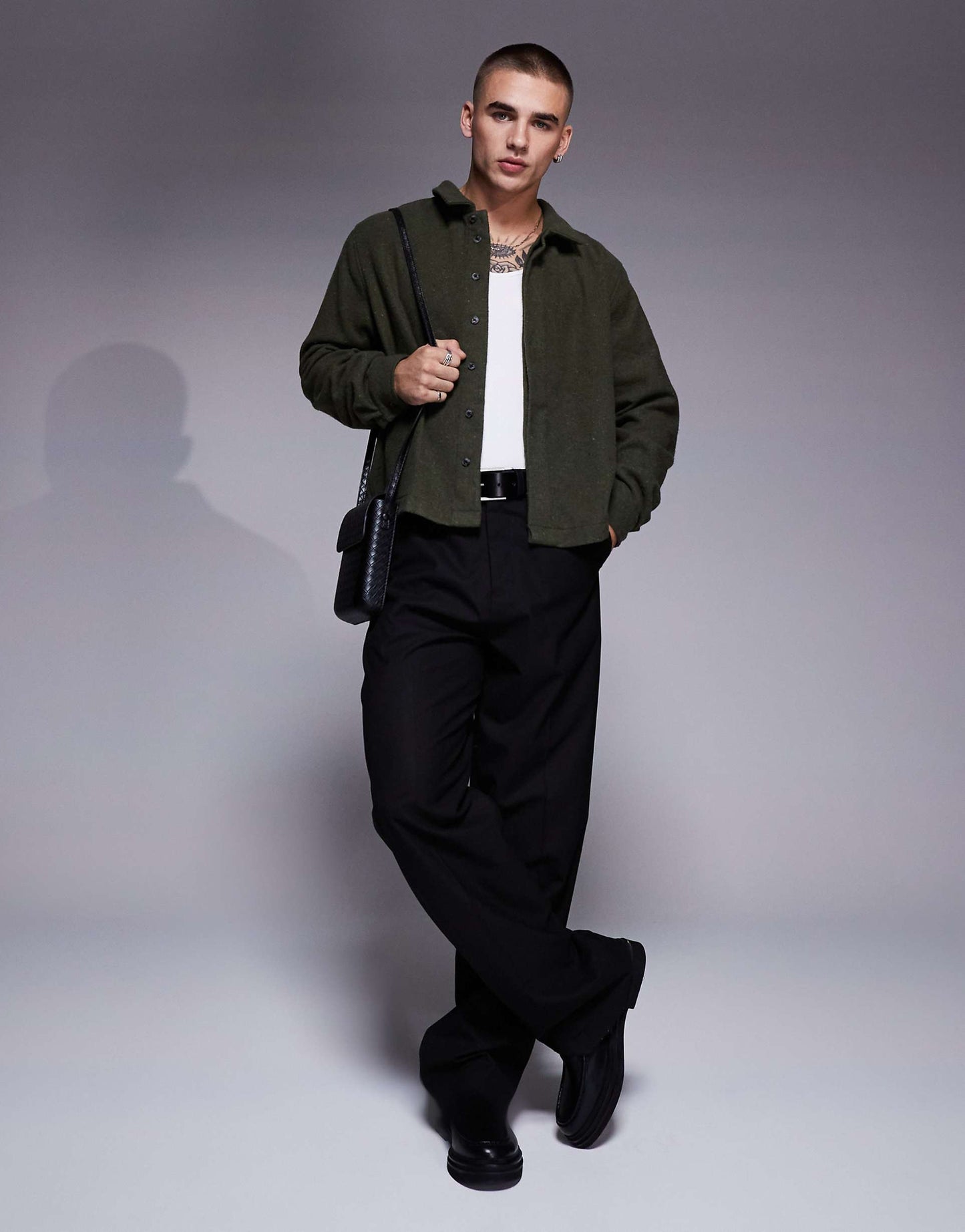 Brushed Relaxed Cropped Shirt