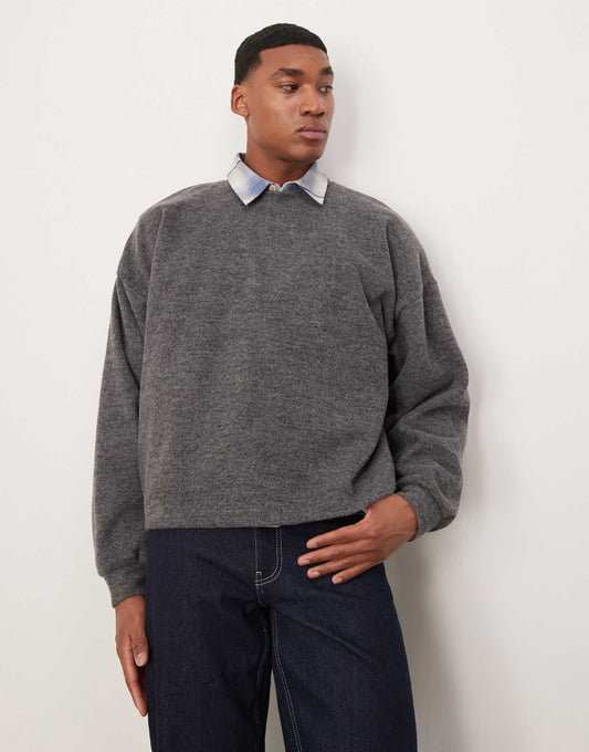 Extreme Oversized Boxy Lightweight Jumper Wth Brushed Rib