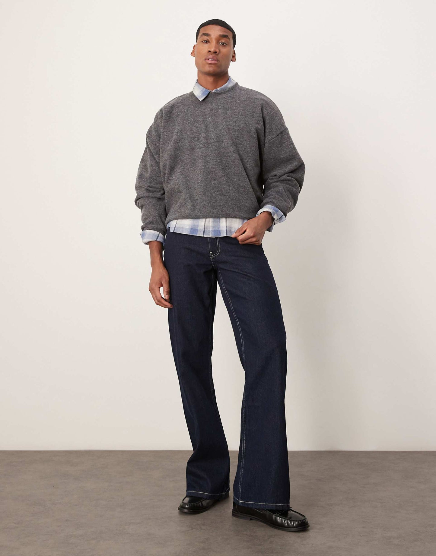 Extreme Oversized Boxy Lightweight Jumper Wth Brushed Rib