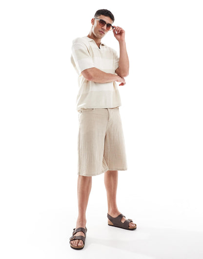 Knitted Stripe Polo