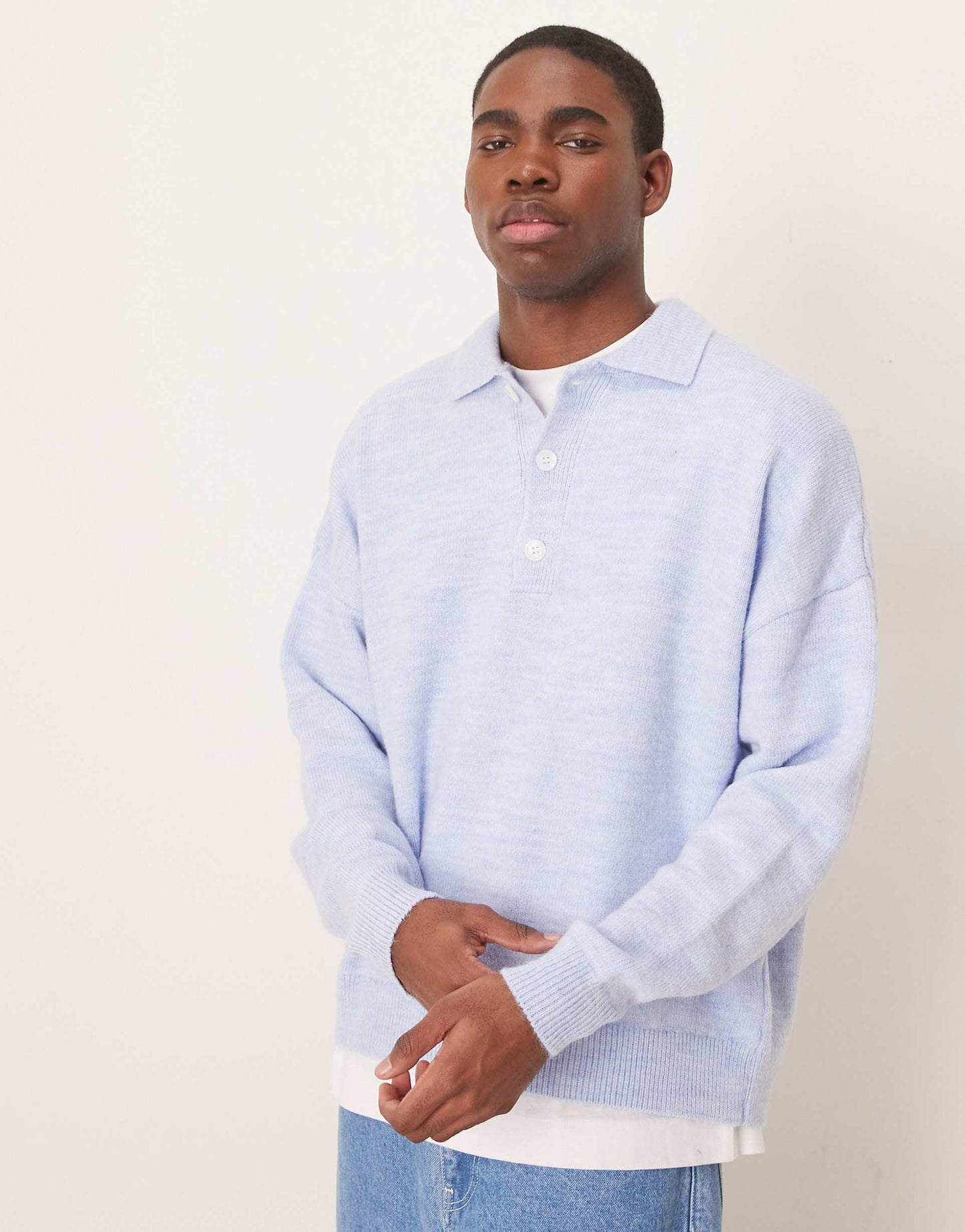 Oversized Boxy Fit Knitted Polo