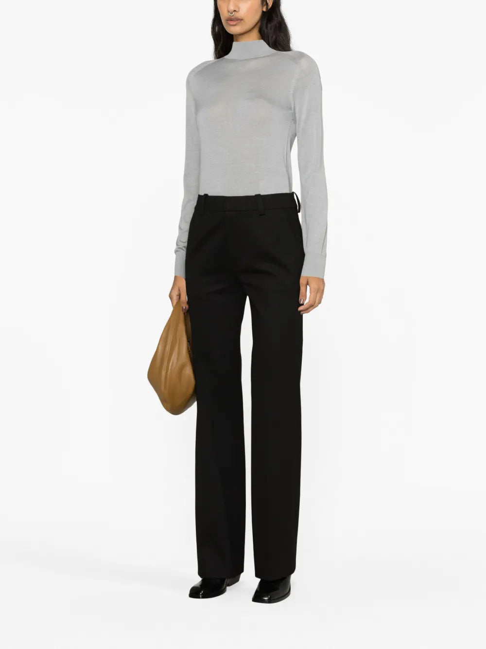 High-Waist Cotton Trousers