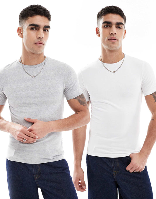 Essential 2 Pack Muscle Fit T-Shirts
