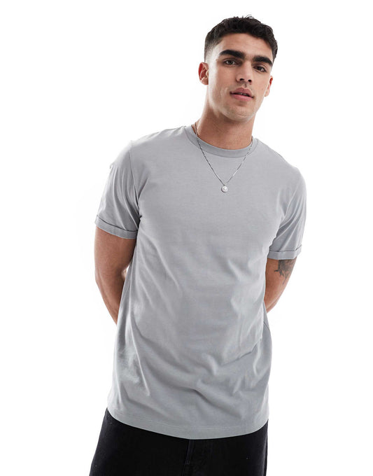 Essential Crew Neck T-Shirt With Roll Sleeve