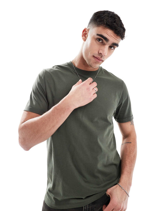 Essential Crew Neck T-Shirt With Roll Sleeve
