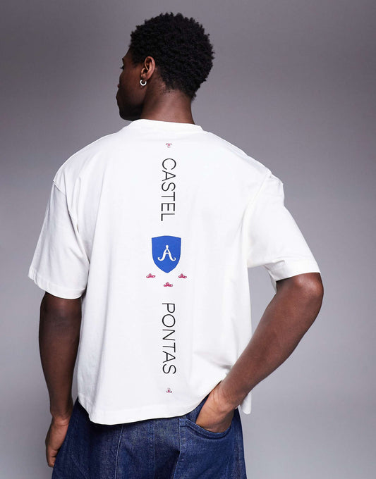 Boxy Oversized T-Shirt With Text Graphics