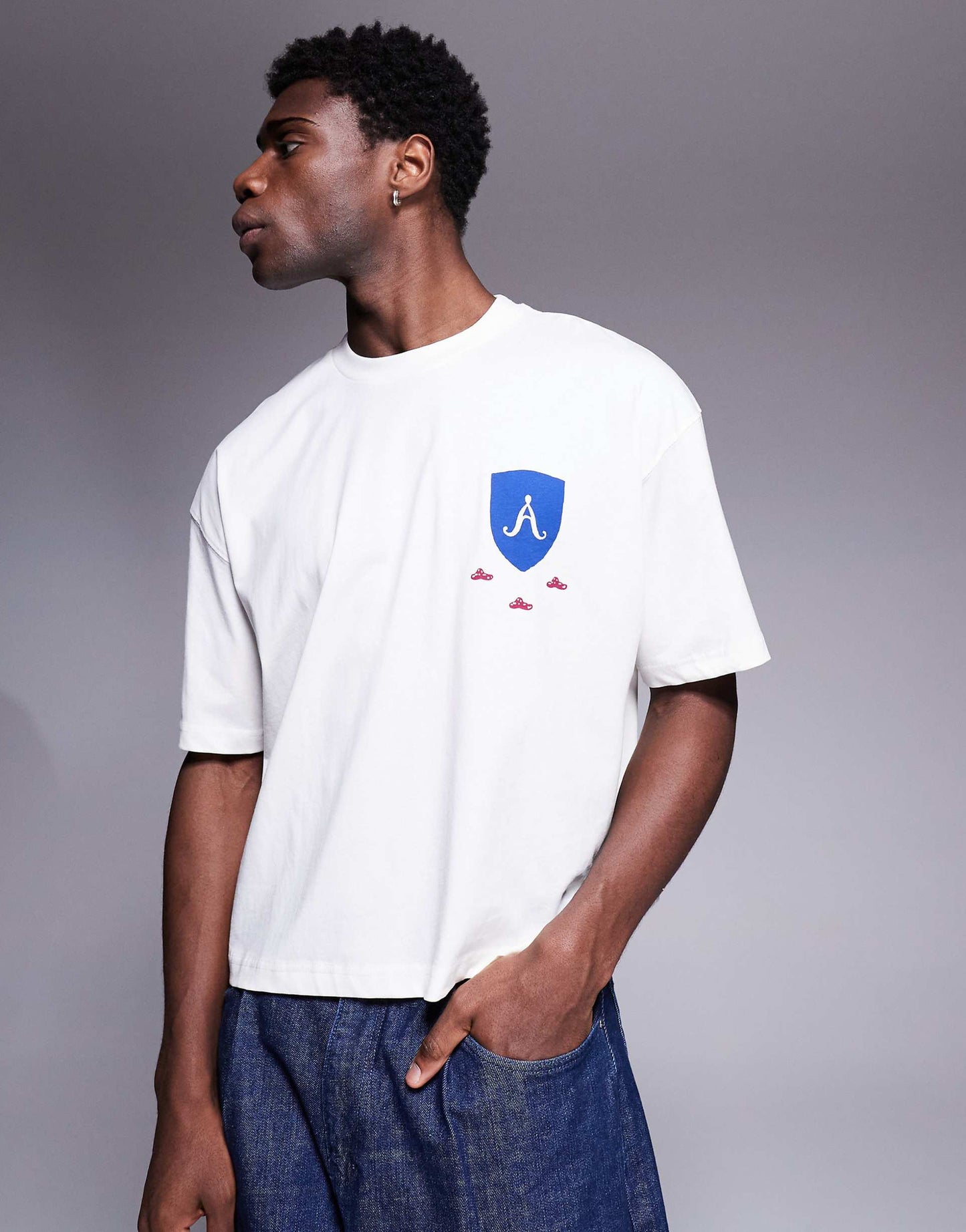Boxy Oversized T-Shirt With Text Graphics