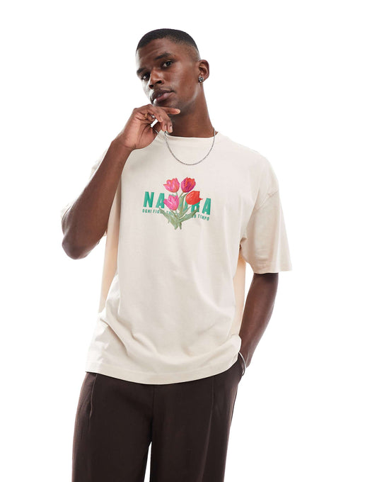 Oversized T-Shirt With Floral Graphic