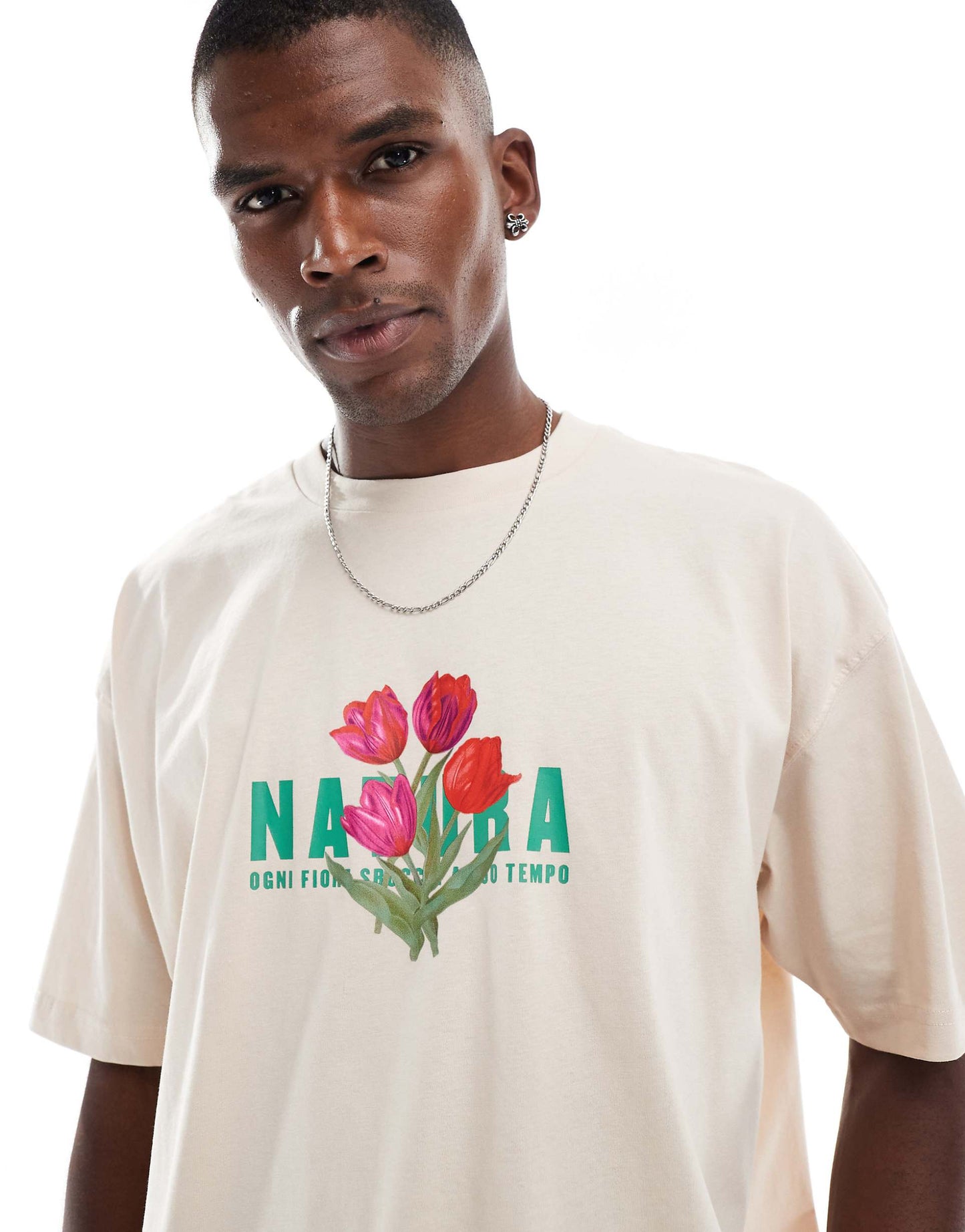 Oversized T-Shirt With Floral Graphic
