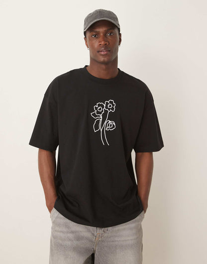 Oversized T-Shirt With Floral Graphic