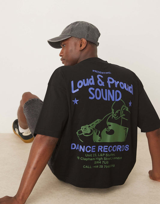 Boxy Oversized T-Shirt With Cartoon Graphics