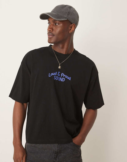 Boxy Oversized T-Shirt With Cartoon Graphics