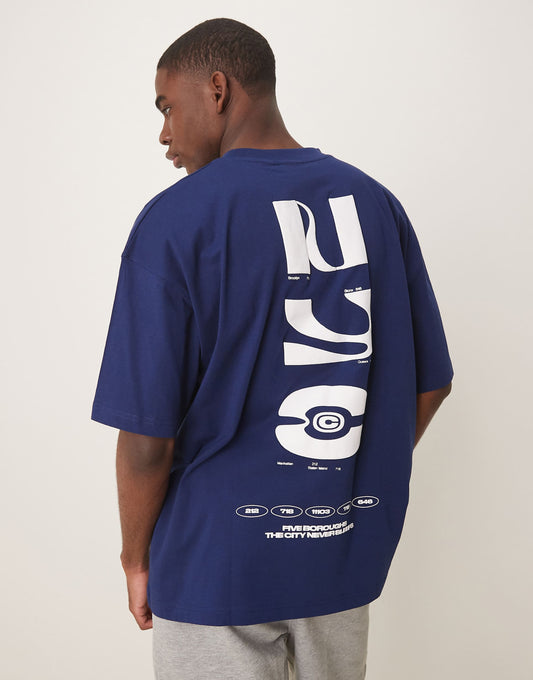 Oversized T-Shirt With City Graphic