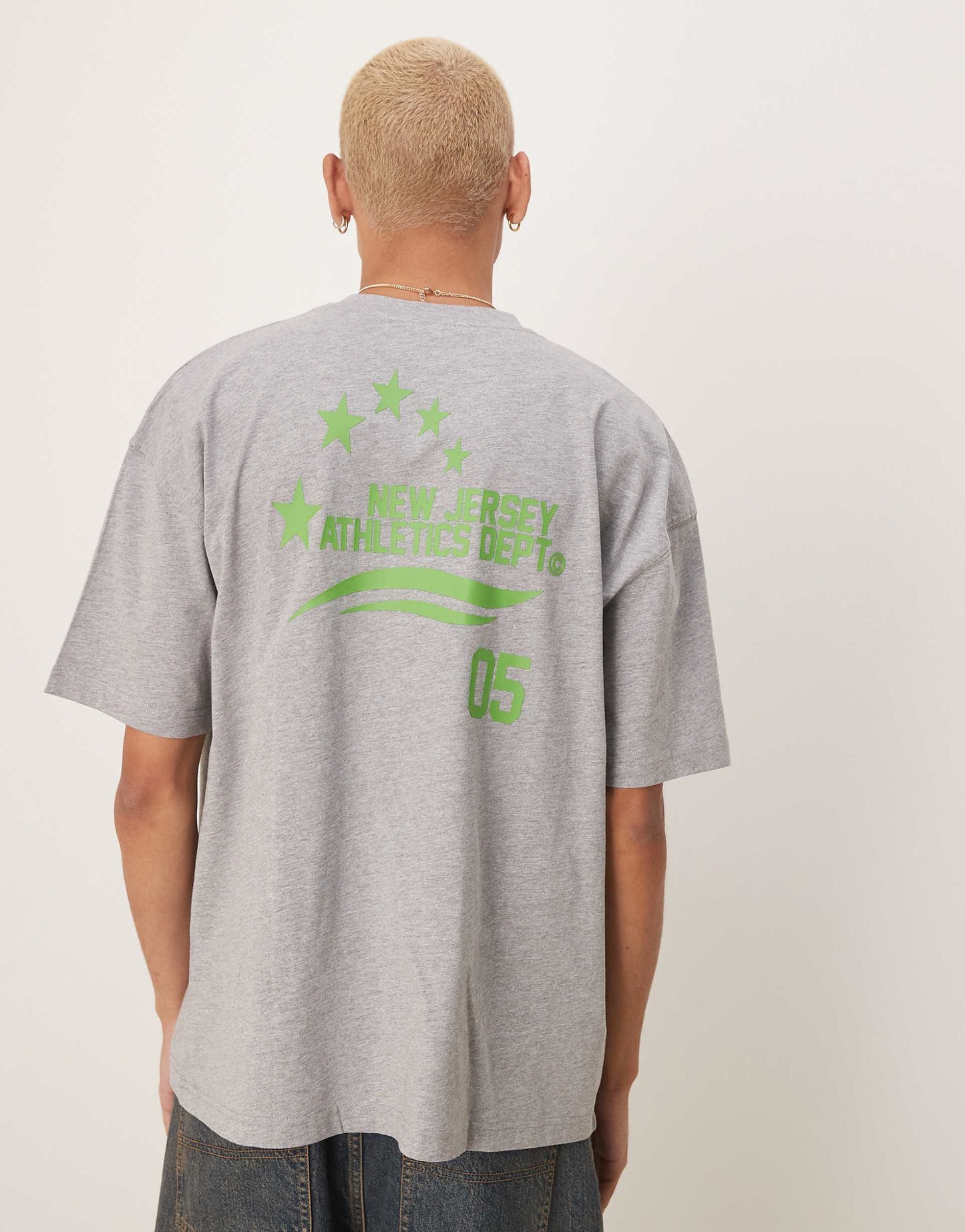 Cropped Oversized T-Shirt With Sports Graphic
