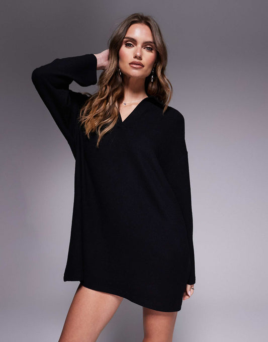 Rugby Collar Oversized Super Soft Mini Dress