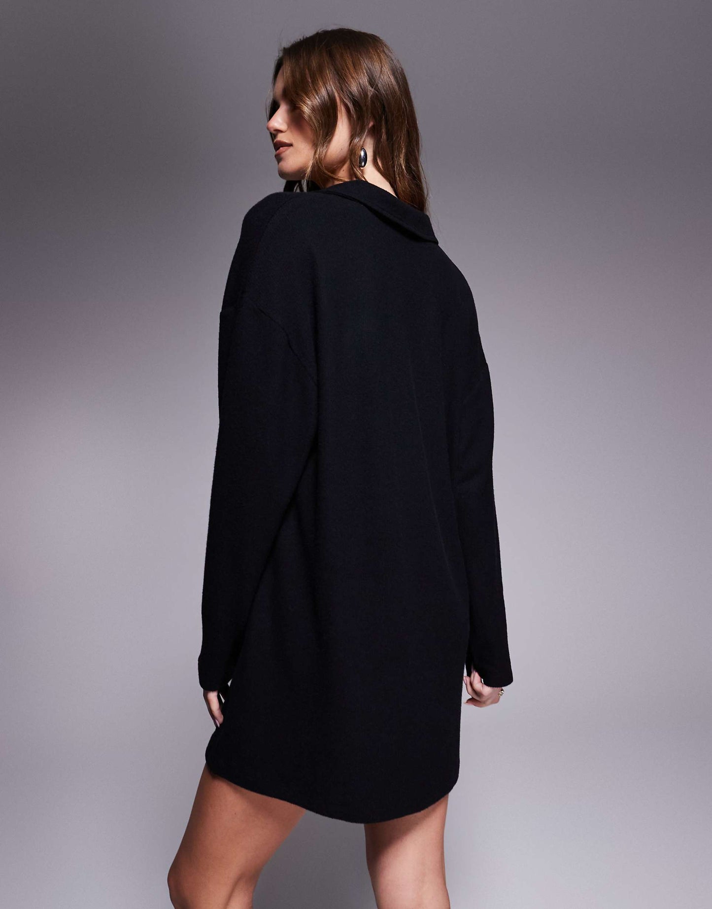 Rugby Collar Oversized Super Soft Mini Dress