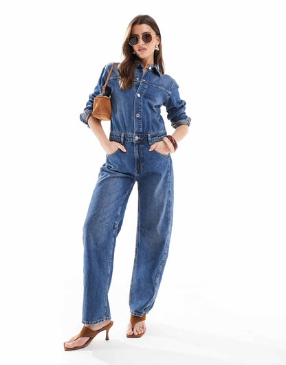 Oversized Denim Dungaree