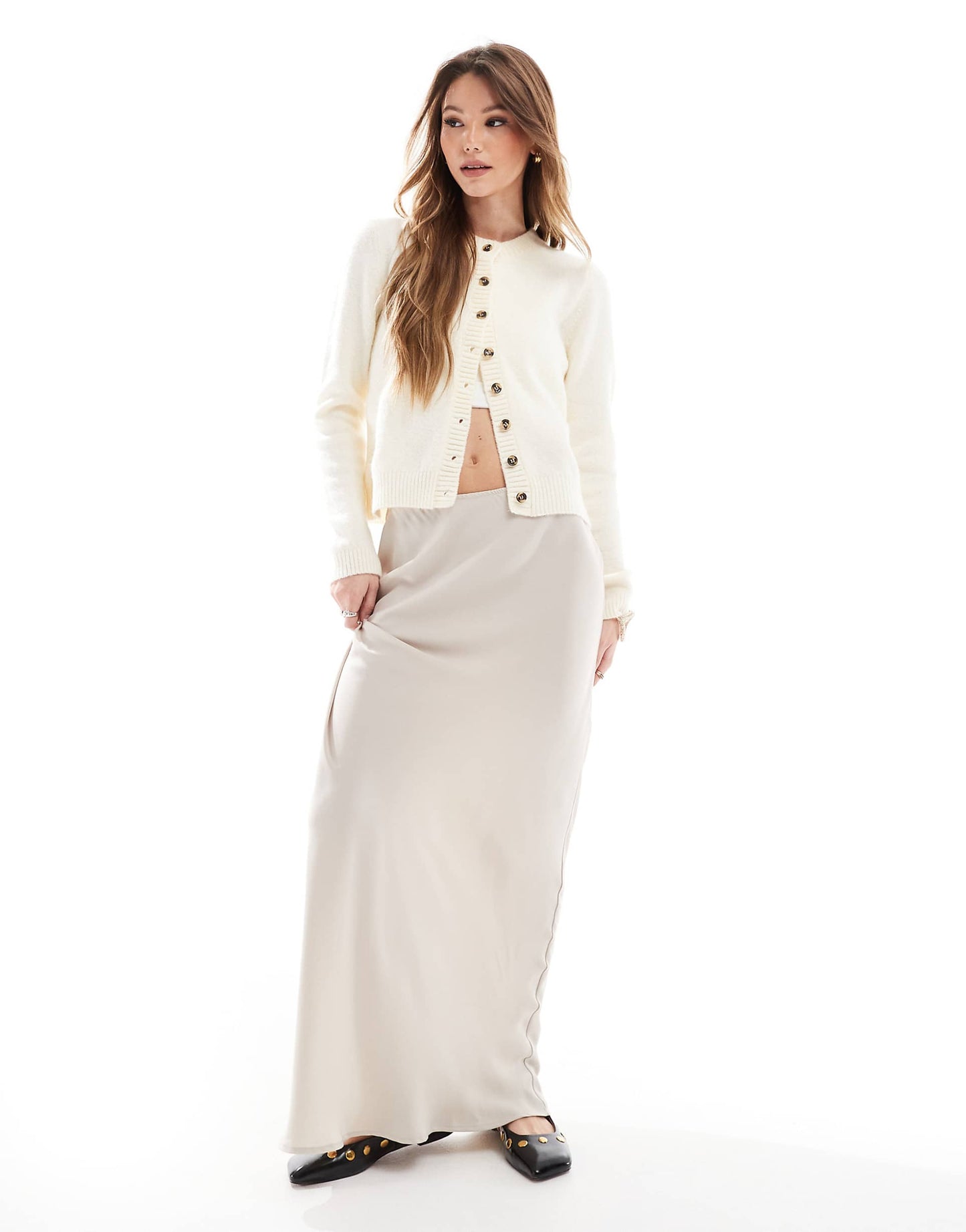 Satin Bias Maxi Skirt