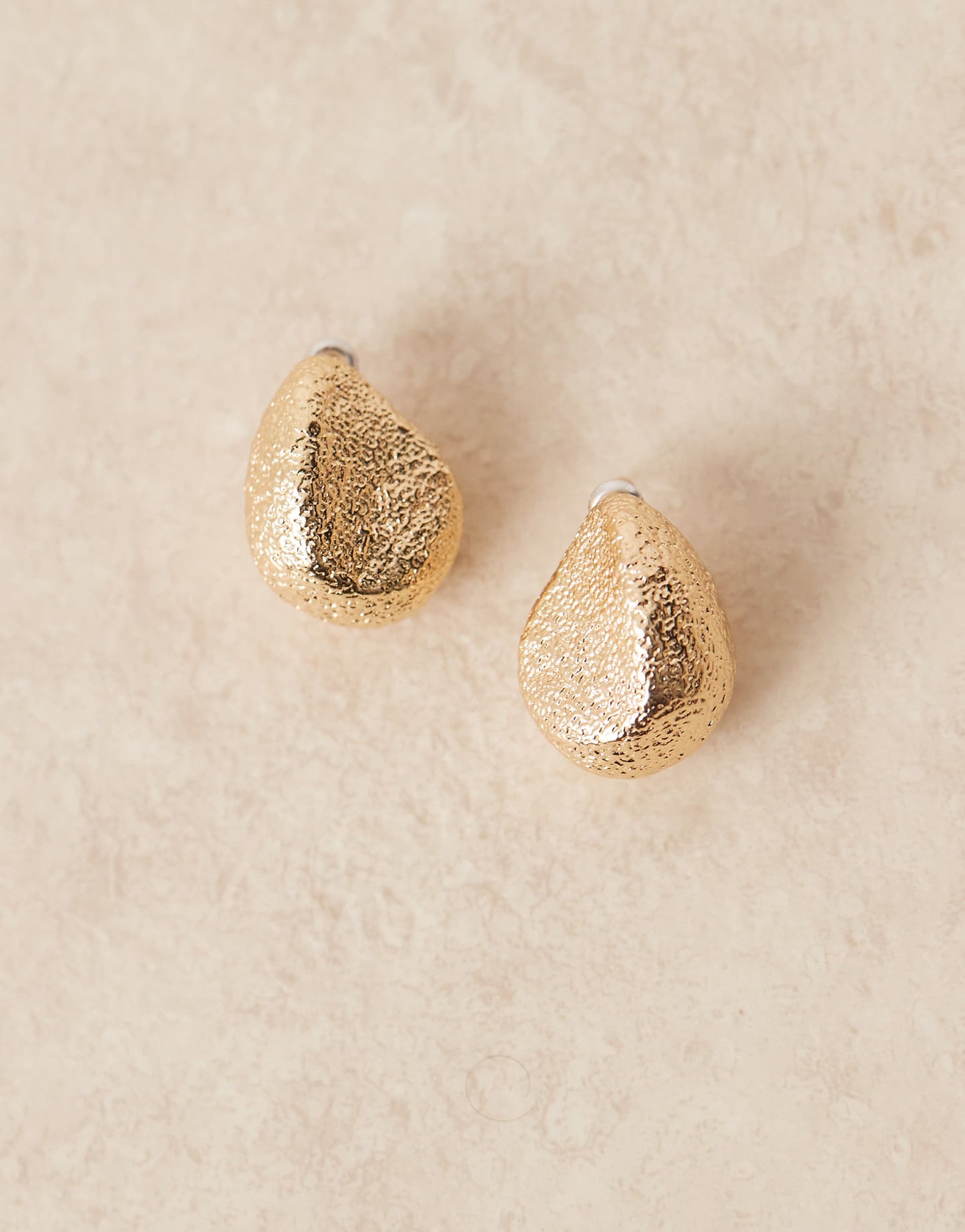 Stud Earrings With Textured Molten Design