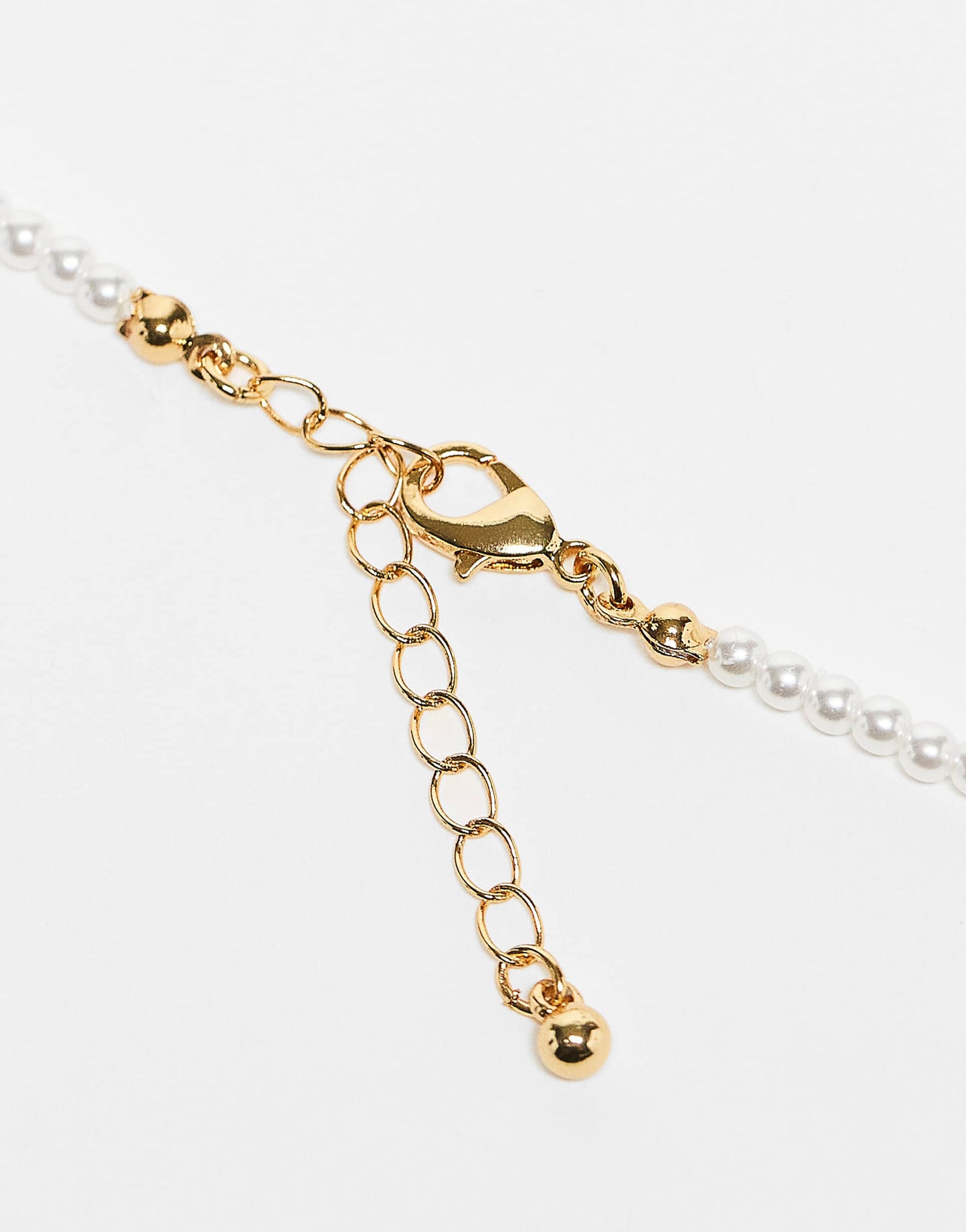 Curve 14K Gold Plated Pack Of 2 Anklets With Faux Pearl  And Fine Chain Design