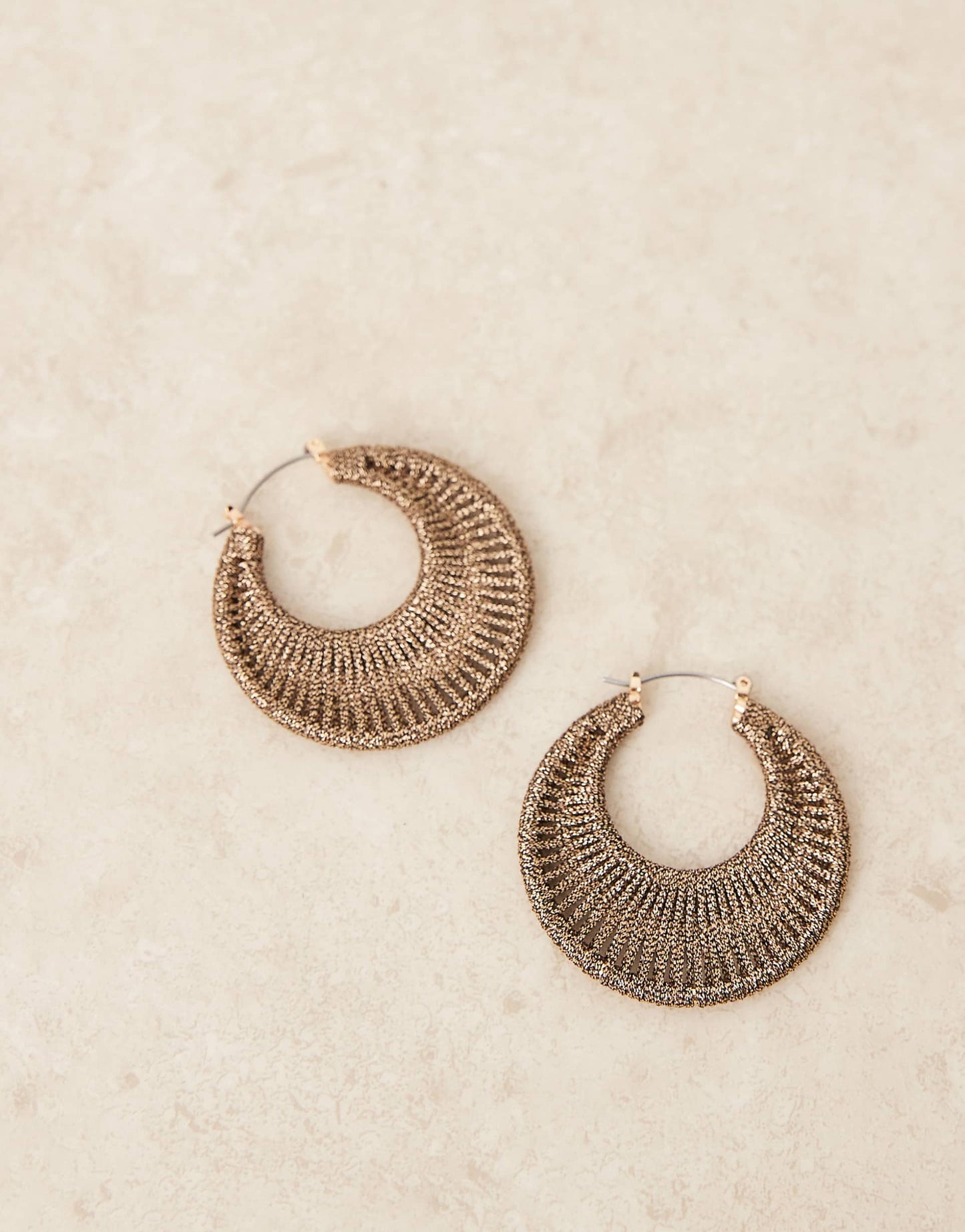 Hoop Earrings With Weave Detail