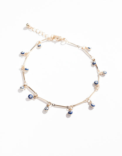 Anklet With Eye And Fine Chain Design