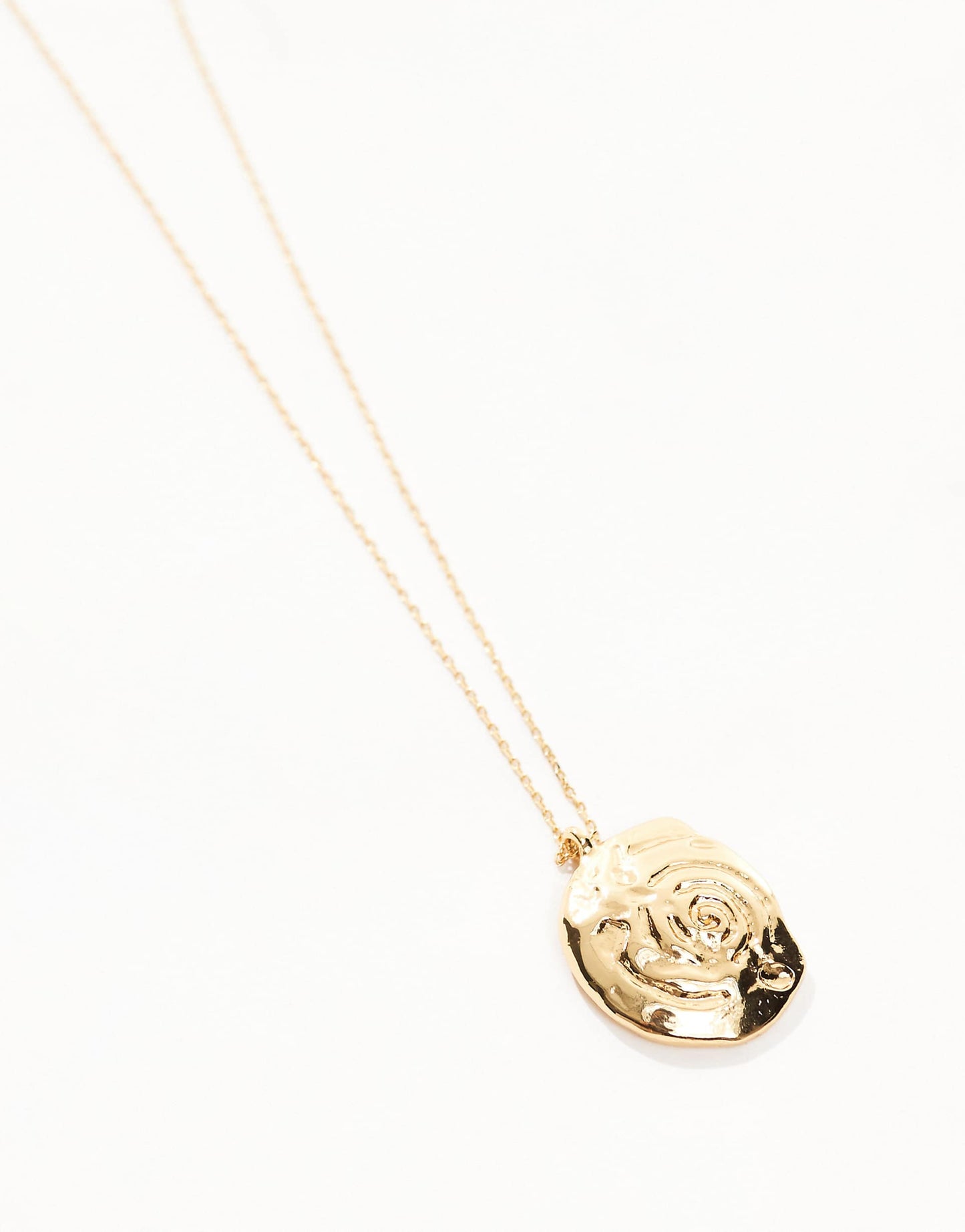 14K Gold Plated Chain Necklace With Swirl Detail