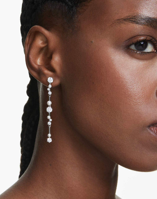 Constella Drop Earrings With Rhodium Plate